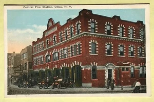Central Fire Station, Utica, NY postally unused (b) - Picture 1 of 2