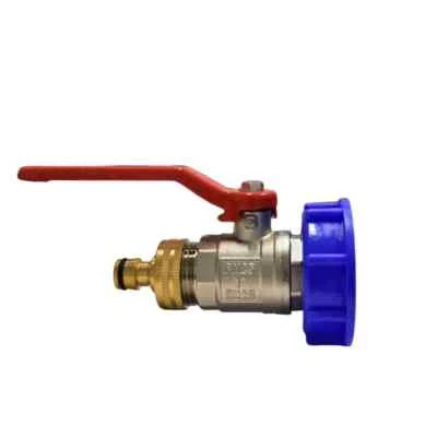 IBC Container S60 Steckkupplung + 1" Kugelhahn + Adapter Anschluss Absperrhahn - Bild 1 von 3