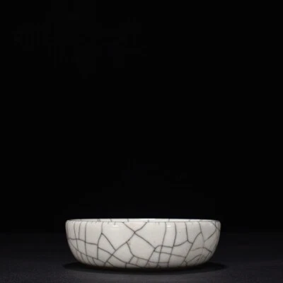 4.7" China antigua dinastía Qing ge horno porcelana lce grieta redondo cepillo lavado Foto 1 de 4