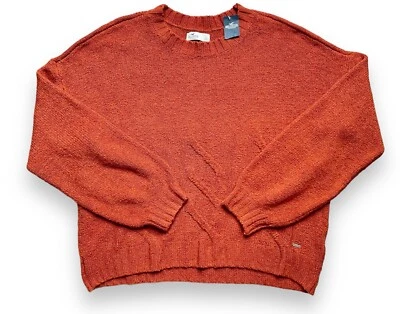 Suéter de malha aconchegante Hollister laranja queimado novo com etiquetas tamanho grande - Imagem 1 de 4