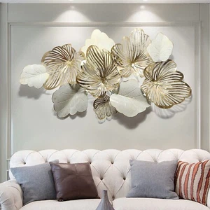 3D Wall Art Decor Metal Wall Art Modern Home Decor Wall Sculptures Gold Flowe... - Picture 1 of 9