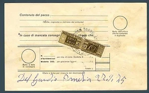 ITALIEN REP. - Postpakete - 600 Lire Sterne - ganz gebraucht auf Zettel - Bild 1 von 1