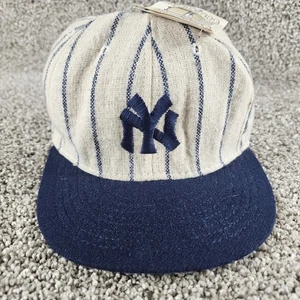 Vintage New York Yankees Hat Wool Fitted 7 3/4 Pin Stripe Cooperstown USA Made - Picture 1 of 13