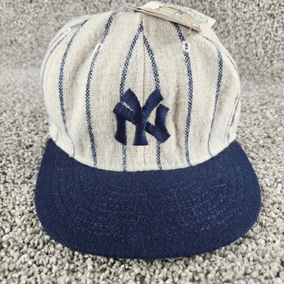 Vintage New York Yankees Hat Wool Fitted 7 3/4 Pin Stripe Cooperstown USA Made - Image 1 of 4