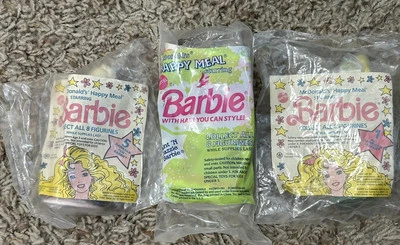 Lote de (3) juguetes Happy Meal vintage Mattel Barbie años 90 McDonalds sellados Foto 1 de 3