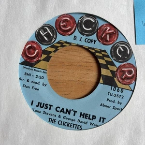 THE CLICKETTES I Just Can’t Help / Instrumental 45 CHECKER Promo VG+ - Picture 1 of 2