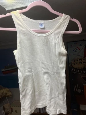 Petit Bateau White Cotton Tank Top – Size 12A/150cm – Made in France - Image 1 of 3
