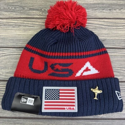 Ryder Cup 2025 Bethpage Negro Medias Sombrero PVC EE. UU. Bandera Parche Y Ryder Cup Pin Foto 1 de 4