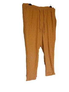 Linen and Rayon blend rust brown Old Navy Large Womens Pants elastic waist 4 pkt - Picture 1 of 16