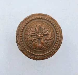 Antiker verzierter Türknauf mit Rosette alt Messing viktorianisch Türbeschlag - Bild 1 von 16