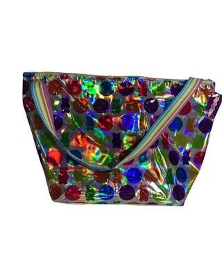 Bolso de fin de semana holográfico ISCREAM a lunares osos de goma nuevo con etiquetas colorido divertido Foto 1 de 4