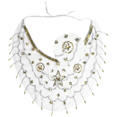 1Pc Womens Elegant Face Mask Veil Sparkly Tassels Indian Dance Mesh Face Cover  - Image 1 of 3