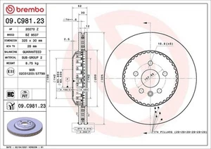 Brake Disc LAND ROVER DISCOVERY SPORT 1.5 P300e Hybrid 09.C981.23 - Picture 1 of 2