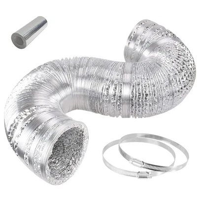HealSmart Dryer Vent Hose 4 inch 8 feet Flexible Aluminum Foil Ducting with 2...