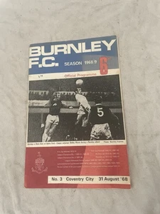 Burnley Vs Coventry City 31st August 1968 Programme - Picture 1 of 2