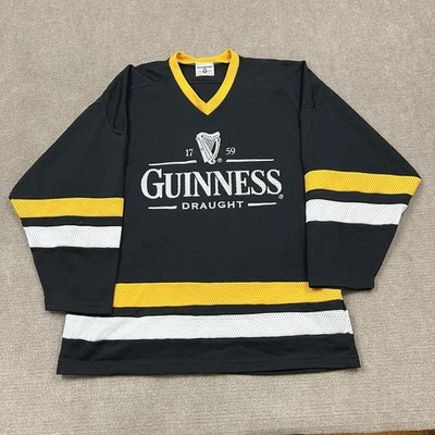 Camiseta deportiva de hockey vintage de los 90 Guiness Draught Beer promocional para hombre XL Ireland Brew 1759 Foto 1 de 4