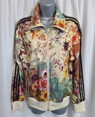 Adidas Originals Beige Floral Firebird Track Jacket Trefoil 2011 Size UK16 BNWT - Image 1 of 4