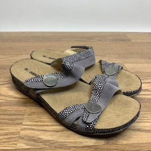 Romika Women's Sandal 10.5 Gray Leather Orthotic Slide Shoes - Picture 1 of 11