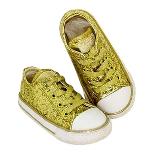 Converse Glitzer Mädchen All Star Gold Turnschuhe - Kleinkind Größe 7 - Bild 1 von 8