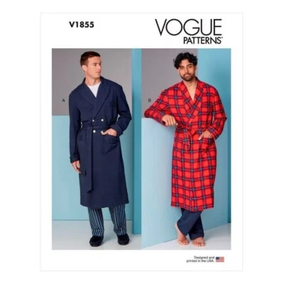 Vogue Sewing Patterns 1855, Men's Robe and Belt, Size 40 - 46, New - Image 1 of 3