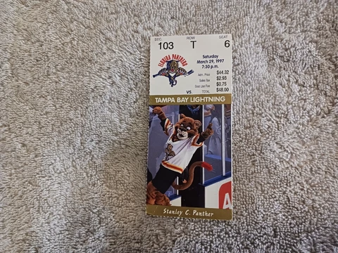 FLORIDA PANTHERS*TAMPA BAY LIGHTING*HOCKEY TICKET*1997* Cover