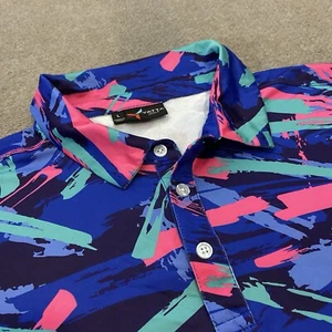 Yatta Poloshirt Herren Größe Large Performance Stretch Golf Bunt Geometrisch - Bild 1 von 12