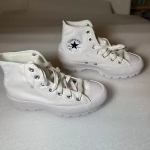 CONVERSE Chuck Taylor All Star Hi Lugged High Top Shoes White 565902C Women 6.5 - Picture 1 of 13