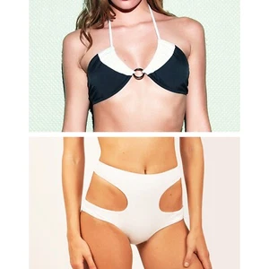 Bikini SET Made in USA New with Tags colorblock swimsuit cheeky swimwear S - Picture 1 of 3