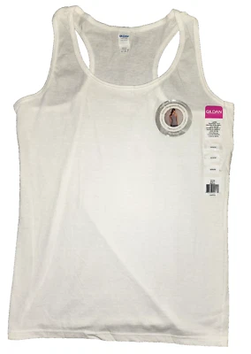 NUEVO Gildan Mujeres Estilo Suave Premium Algodón Hilado en Anillos Blanco Espalda Corredora Tanque Talla M Foto 1 de 4