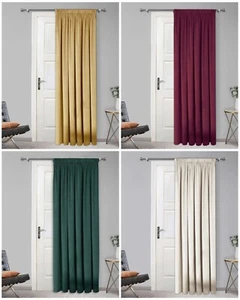 Soft Velour Door Curtains 46" x 84" or 66" x 84" One Per Pack 3" Pencil Pleat - Picture 1 of 10