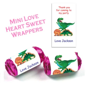 PERSONALISIERTE DINOSAURIER MINI LIEBE HERZ UMSCHLAG AUFKLEBER KINDERPARTY GESCHENKE - Bild 1 von 1
