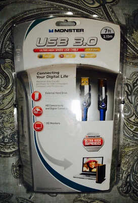 NEW MONSTER Digital Life USB 3.0 Ultra High Speed USB Cable 4.8 Gbps - Image 1 of 2