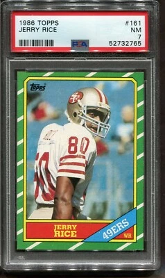 1986 Topps Football #161 Jerry Rice PSA 7 HOF San Francisco 49'ers Foto 1 de 2