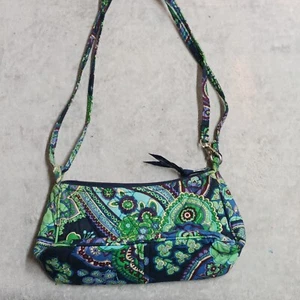 Vera Bradley Blue Green Floral Quilted Small Crossbody Shoulder Bag Purse - Picture 1 of 4