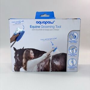 Aquapaw Equine Grooming Tool Curry Brush Silicone Hose Sprayer Horse Bathing Kit