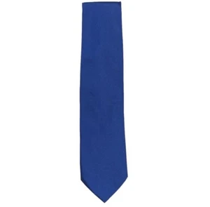 BROOKS BASICS Mens Neck Tie Solid Blue Pure Silk Business Formal Office - Picture 1 of 3
