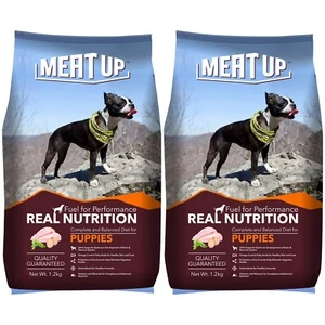 Meat Up Puppy Dry Dog Food, Chicken Flavor, 1.2 Kg X 2 PACK - Picture 1 of 4