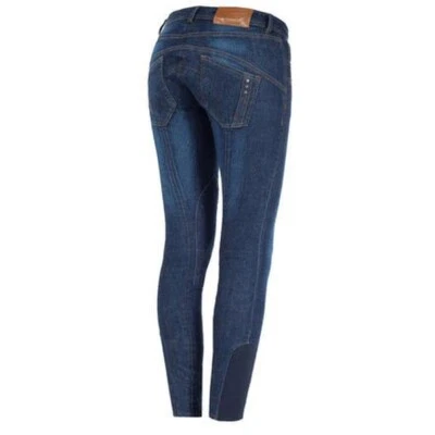 HORZE FRIDA DENIM SELF PATCH BREECHES(SIZE 36EU/ XS US) - Image 1 of 2