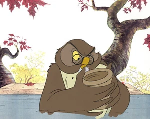 Disney Winnie the Pooh- Owl- Original Production Cel with Matching Drawing - Picture 1 of 2