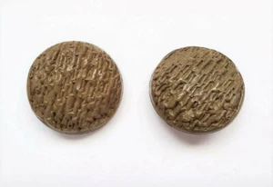 Lot of 2 Large Vintage Brown Round Plastic Buttons (1.5" diam.) - Picture 1 of 8