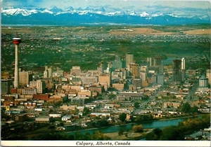 Aerial View Calgary Alberta Canada Postcard Canadian Rockies - Picture 1 of 2