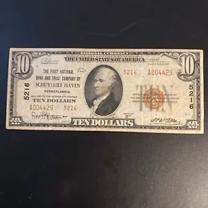 Banconota banconota da 10 dollari 1929 Schuylkill Haven Pennsylvania PA valuta nazionale - Foto 1 di 7