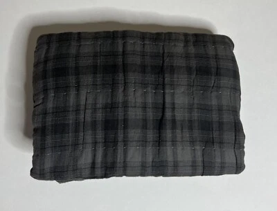 Restoration Hardware 阴影格子标准 Sham 棉黑色/灰色 全新 39 美元 — 第 1/4 张图片