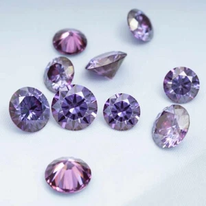 1 Ct Fancy Purple VVS1 Lab Grown Diamond 1.50mm Round Cut loose Gemstone 60 pcs - Picture 1 of 6
