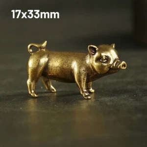 Vintage Brass Chinese Pig Ornament Metal Pendant Exquisite Detailing - Picture 1 of 11
