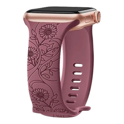 Ремешок для Apple Watch Ultra3 ремешок 49 мм с цветочной гравировкой iwatch Series 11 10 9 7 8 - Изображение 1 из 4