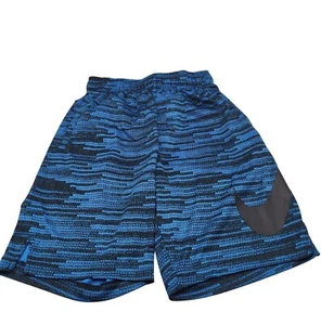 NIKE Dri-Fit Boys SZ LG All over print Blue black Athletic Shorts Basketball - Picture 1 of 5