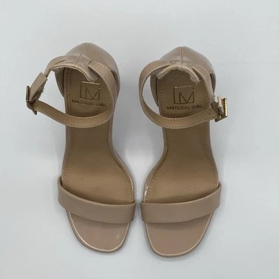Material Girl Women's Blaire Ankle Strap Sandals Beige Patent Stilettos, US 5.5 - Image 1 of 4