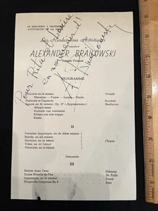 Alexander Brailowski Virtuoso pianist signed program page 1930s - Picture 1 of 2