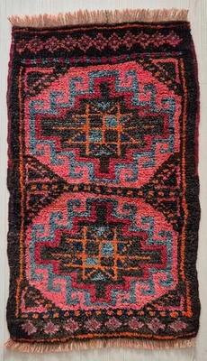 Antique Rug Pillow, Hand Woven Small Carpet, Wool Rug, Home Decor, Anatolian - Image 1 of 4